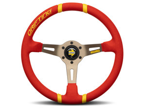 Drifting Steering wheel - Red Microfibre - Momo - VDRIFT35MCRER